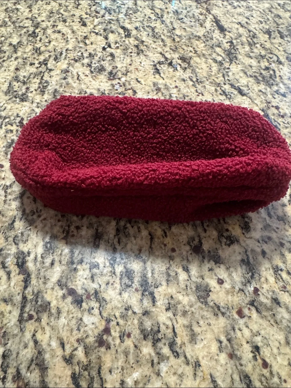 Sephora Burgundy Sherpa Zip Cosmetic Pouch